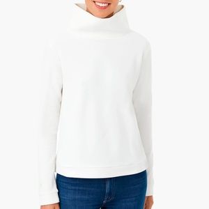 Cream and Navy Dudley Stephens Park Slope Terry turtlenecks, size L